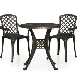 Bistro- & Balkonsets-vidaXL - Bistroset - Bruin - Aluminium