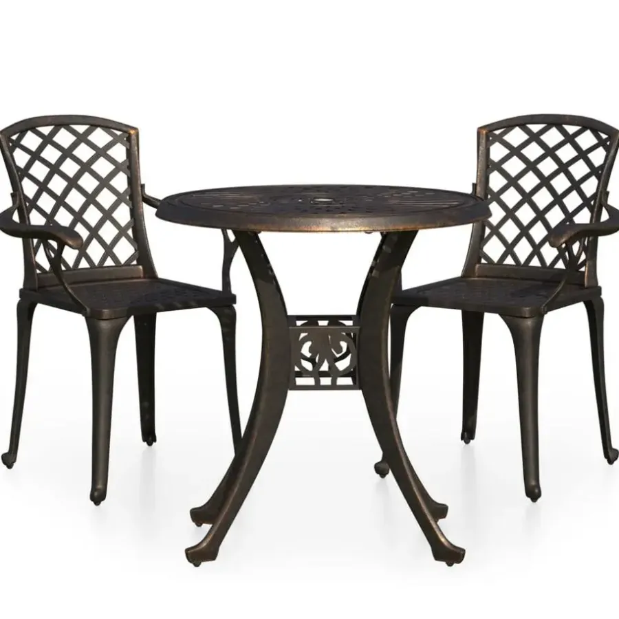 Bistro- & Balkonsets-vidaXL - Bistroset - Bruin - Aluminium