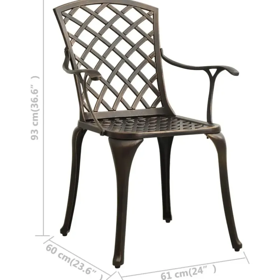 Bistro- & Balkonsets-vidaXL - Bistroset - Bruin - Aluminium