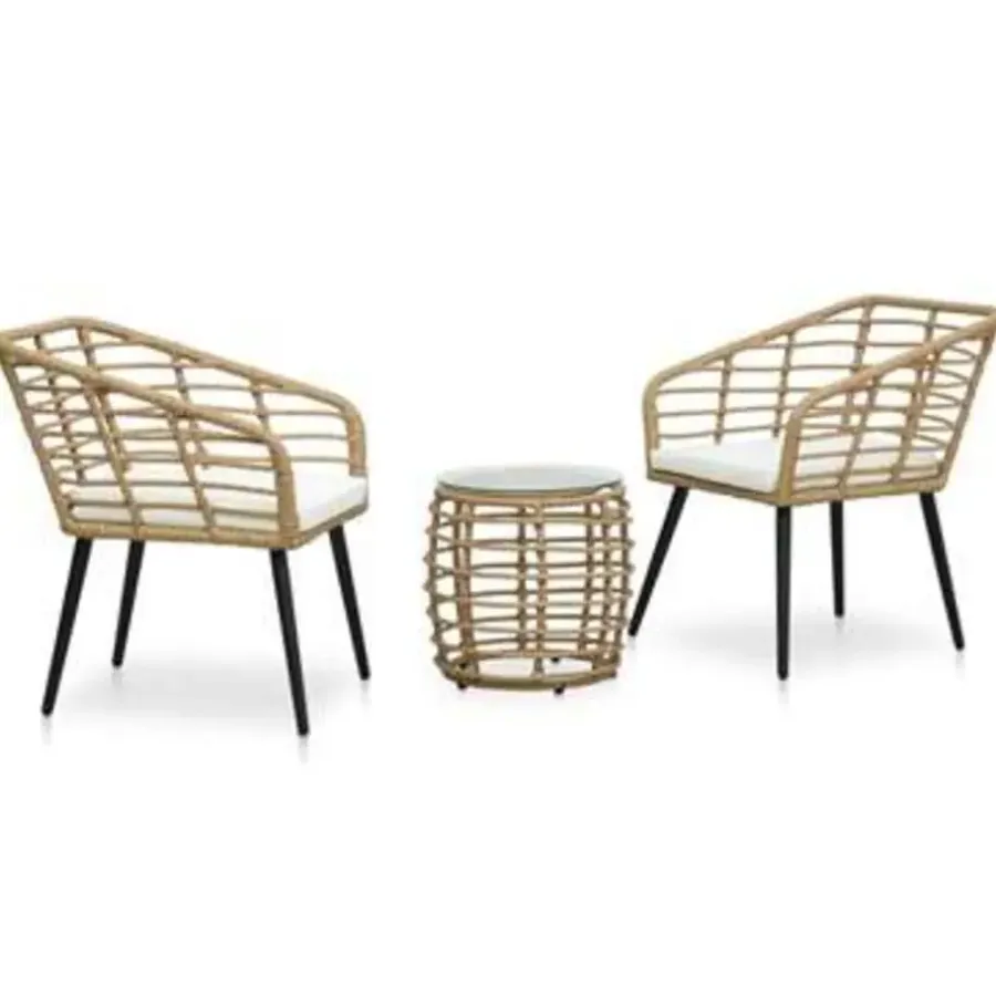 Bistro- & Balkonsets-vidaXL - Bistroset - Bruin - Poly rattan