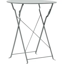 Bistro- & Balkonsets-vidaXL - Bistroset - Grijs - Staal - 3 stuks