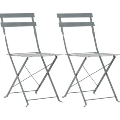 Bistro- & Balkonsets-vidaXL - Bistroset - Grijs - Staal - 3 stuks