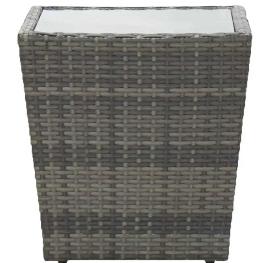 Bistro- & Balkonsets-vidaXL - Bistroset - Grijs - Poly rattan en gehard glas - 3 stuks