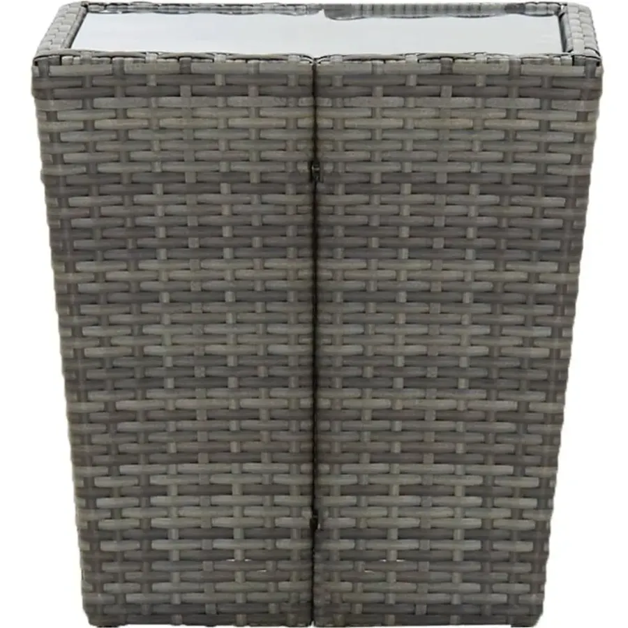 Bistro- & Balkonsets-vidaXL - Bistroset - Grijs - Poly rattan en gehard glas - 3 stuks