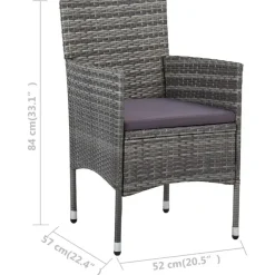 Bistro- & Balkonsets-vidaXL - Bistroset - Grijs - Poly rattan en gehard glas - 3 stuks