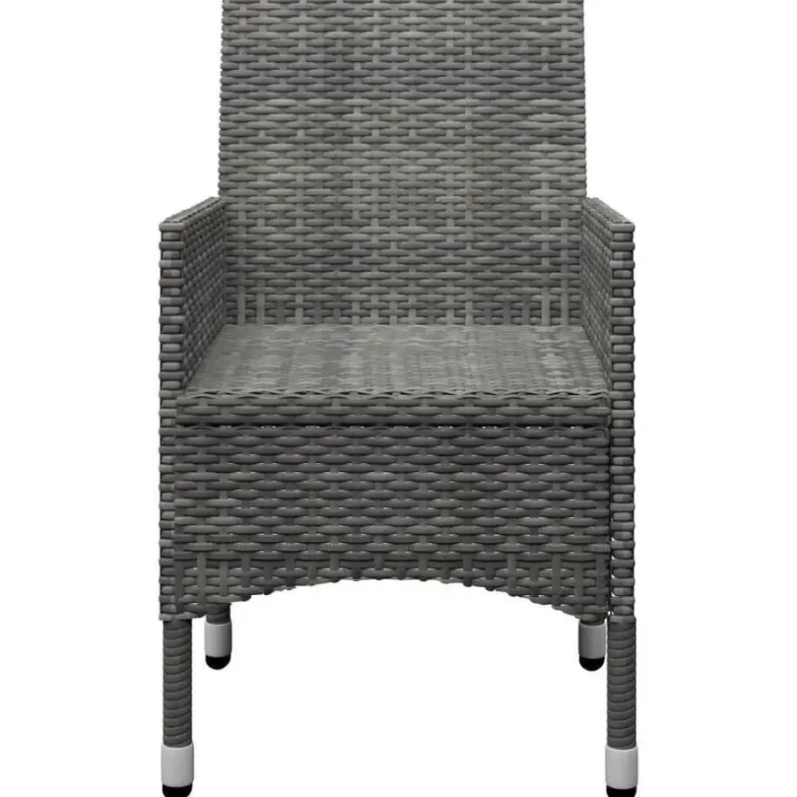 Bistro- & Balkonsets-vidaXL - Bistroset - Grijs - Poly rattan en gehard glas - 3 stuks