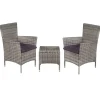 Bistro- & Balkonsets-vidaXL - Bistroset - Grijs - Poly rattan