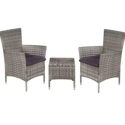 Bistro- & Balkonsets-vidaXL - Bistroset - Grijs - Poly rattan