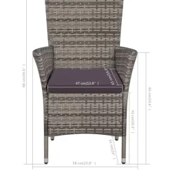 Bistro- & Balkonsets-vidaXL - Bistroset - Grijs - Poly rattan