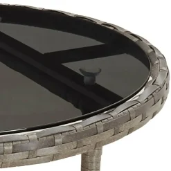Bistro- & Balkonsets-vidaXL - Bistroset - Grijs - Poly rattan - 3 stuks - Met kussens