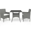 Bistro- & Balkonsets-vidaXL - Bistroset - Grijs - Poly rattan