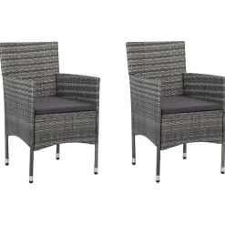 Bistro- & Balkonsets-vidaXL - Bistroset - Grijs - Poly rattan