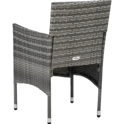 Bistro- & Balkonsets-vidaXL - Bistroset - Grijs - Poly rattan