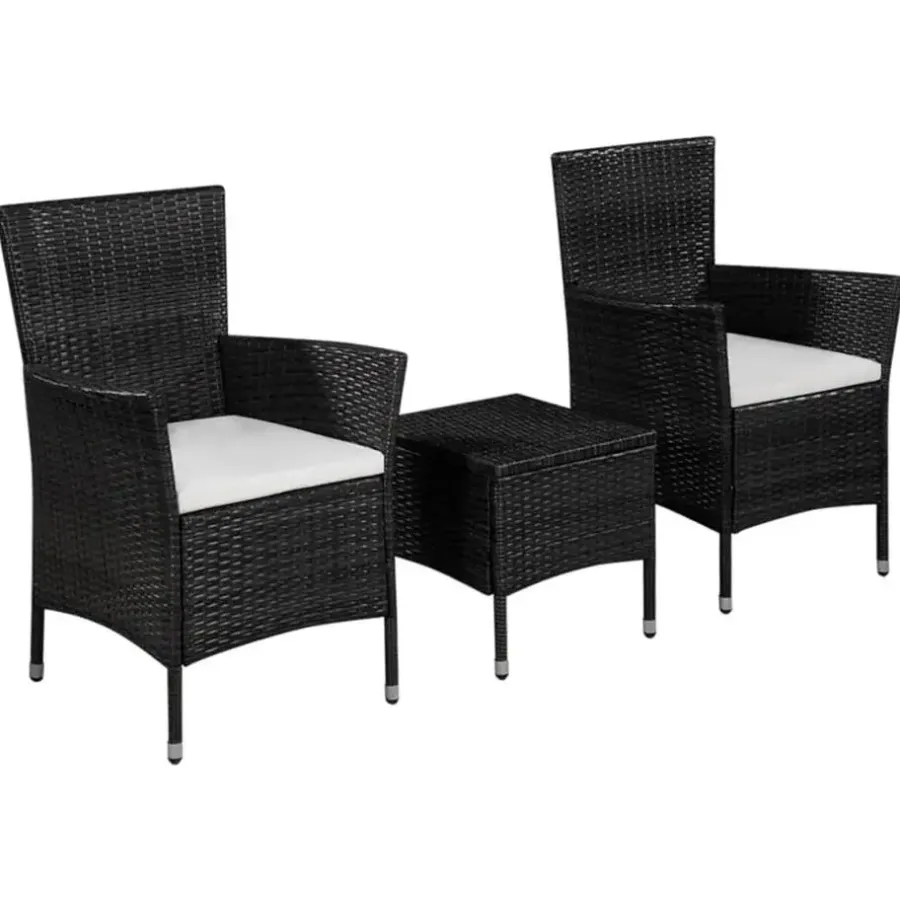 Bistro- & Balkonsets-vidaXL - Bistroset - Zwart - Poly rattan