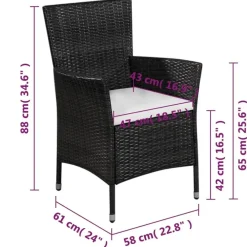 Bistro- & Balkonsets-vidaXL - Bistroset - Zwart - Poly rattan
