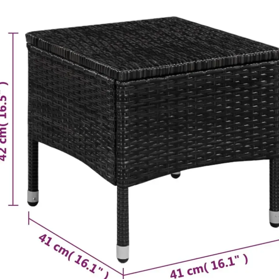 Bistro- & Balkonsets-vidaXL - Bistroset - Zwart - Poly rattan