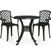 vidaXL - Bistroset - Zwart - Aluminium