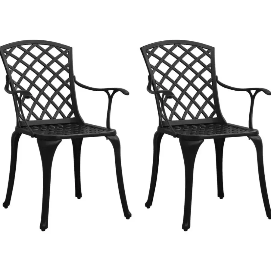 vidaXL - Bistroset - Zwart - Aluminium