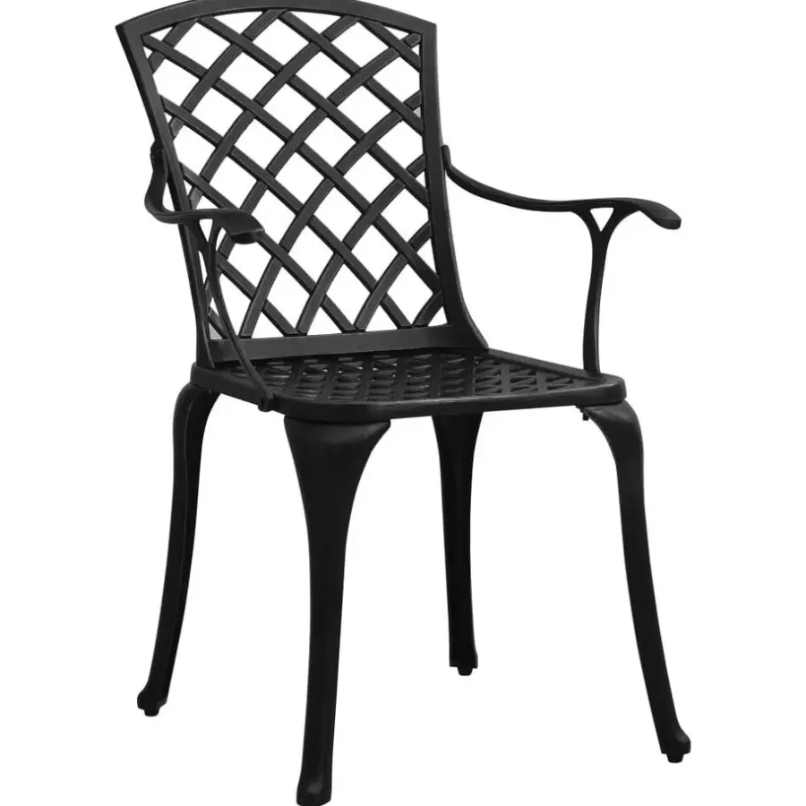 vidaXL - Bistroset - Zwart - Aluminium