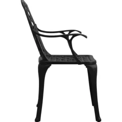 vidaXL - Bistroset - Zwart - Aluminium