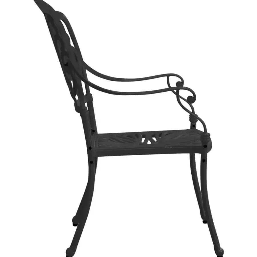 vidaXL - Bistroset - Zwart - Aluminium