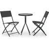 vidaXL - Bistroset - Zwart - Staal - 3 stuks
