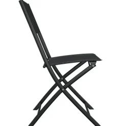 vidaXL - Bistroset - Zwart - Staal - 3 stuks