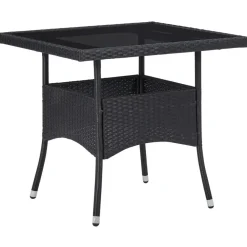 vidaXL - Bistroset - Zwart - Poly rattan