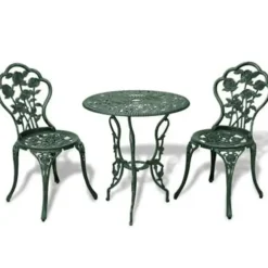 Bistro- & Balkonsets-vidaXL - Bistroset Bistrosets - Groen - Aluminium
