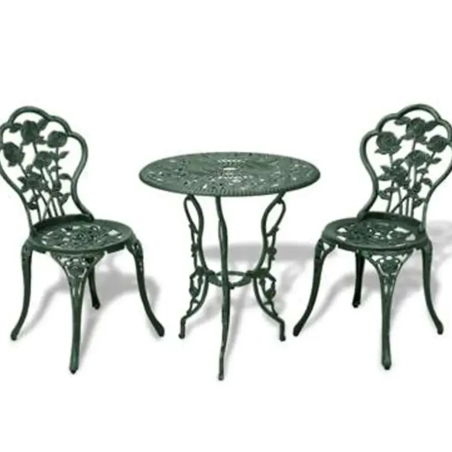 Bistro- & Balkonsets-vidaXL - Bistroset Bistrosets - Groen - Aluminium