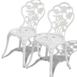 vidaXL - Bistroset Bistrosets - Wit - Aluminium