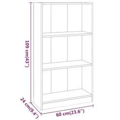 Boekenkasten|Boekenkasten-vidaXL - Boekenkast - Bruin - Bewerkt hout - 60 x 24 x 109 cm