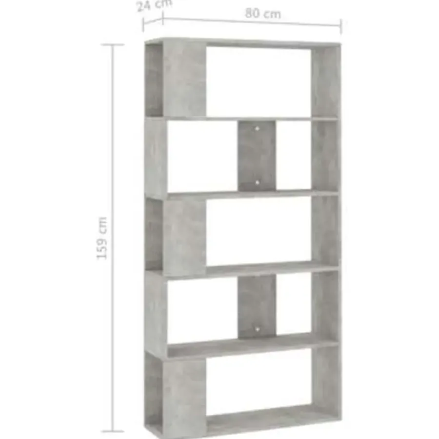 vidaXL - Boekenkast - Grijs - Bewerkt hout
