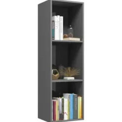 vidaXL - Boekenkast - Grijs - Bewerkt hout