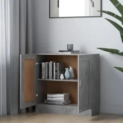 Boekenkasten|Boekenkasten-vidaXL - Boekenkast - Grijs - Bewerkt hout