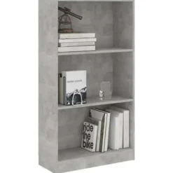 Boekenkasten|Boekenkasten-vidaXL - Boekenkast - Grijs - Bewerkt hout - 60 x 24 x 109 cm