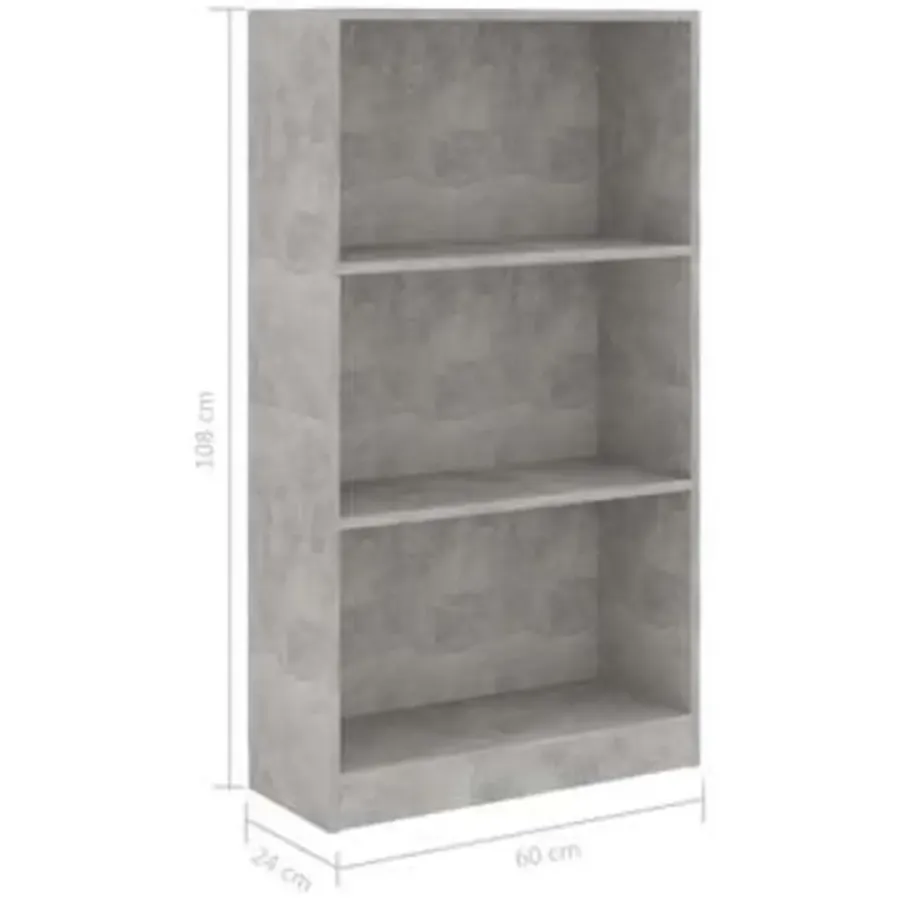 Boekenkasten|Boekenkasten-vidaXL - Boekenkast - Grijs - Bewerkt hout - 60 x 24 x 109 cm