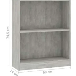 Boekenkasten|Boekenkasten-vidaXL - Boekenkast - Grijs - Bewerkt hout