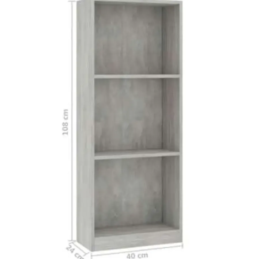 Boekenkasten|Boekenkasten-vidaXL - Boekenkast - Grijs - Bewerkt hout - 40 x 24 x 109 cm