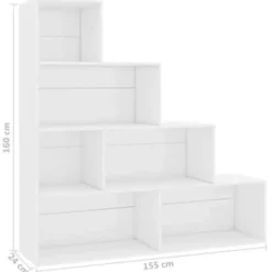 Boekenkasten|Boekenkasten-vidaXL - Boekenkast - Wit - Bewerkt hout