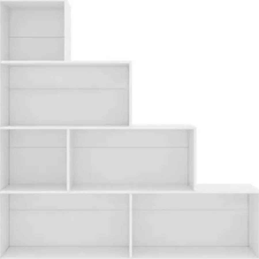 vidaXL - Boekenkast - Wit - Bewerkt hout