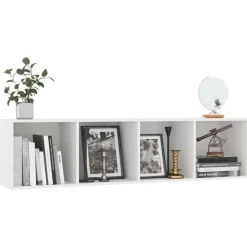 Wandrekken-vidaXL - Boekenkast - Wit - Bewerkt hout