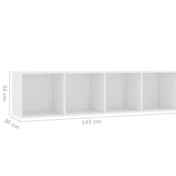 Wandrekken-vidaXL - Boekenkast - Wit - Bewerkt hout