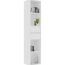 Boekenkasten|Boekenkasten-vidaXL - Boekenkast - Wit - Bewerkt hout