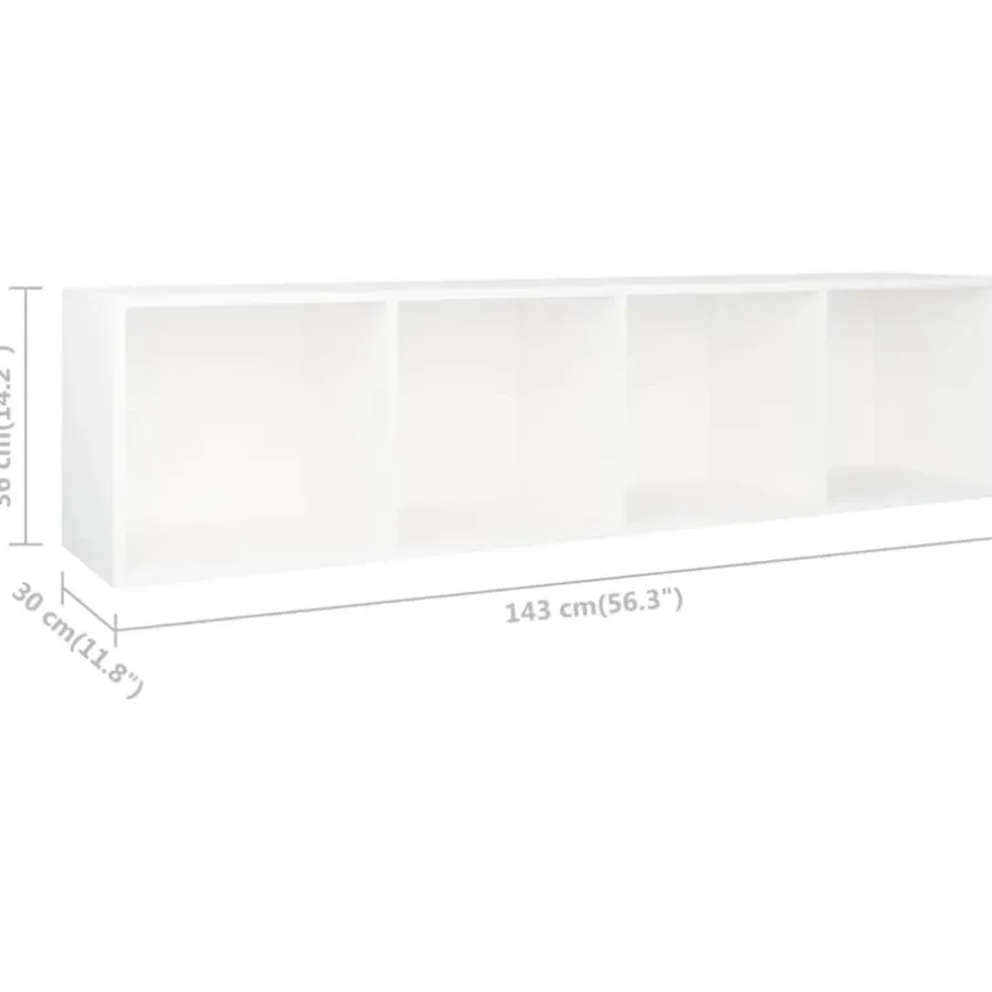 vidaXL - Boekenkast - Wit - Bewerkt hout - 36 x 30 x 143 cm
