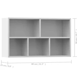 Boekenkasten|Boekenkasten-vidaXL - Boekenkast - Wit - Bewerkt hout