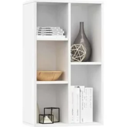 Boekenkasten|Boekenkasten-vidaXL - Boekenkast - Wit - Bewerkt hout
