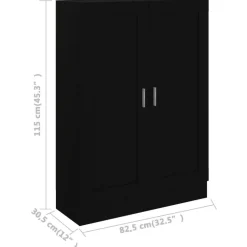 vidaXL - Boekenkast - Zwart - Bewerkt hout