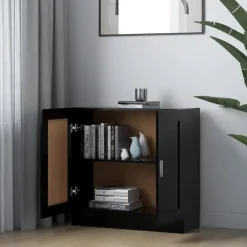 vidaXL - Boekenkast - Zwart - Bewerkt hout