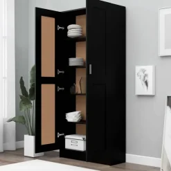 vidaXL - Boekenkast - Zwart - Bewerkt hout